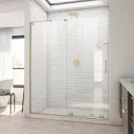 DreamLine Mirage-X 56-60 in. W x 72 in. H Frameless Sliding Shower Door in Brushed Gold