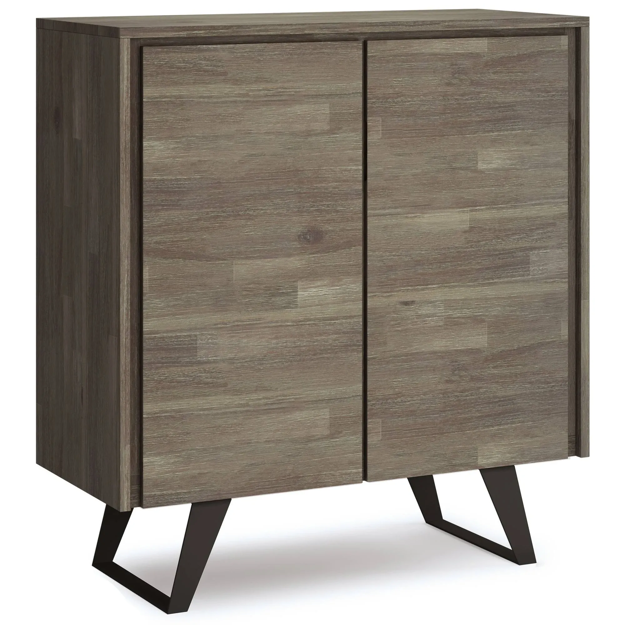 Lowry ACACIA WOOD and Metal 39" Wide Modern  Storage Cabinet in Distressed Gray - Industrial - Storage Cabinets - by Simpli Home Ltd. | Houzz