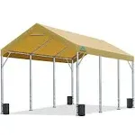 Advance Outdoor 12x20 ft Carport with Adjustable Height from 9.5 ft to 11 ft, Heavy Duty Car Canopy Garage Party Tent Boat Shelter, 8 Legs with 8