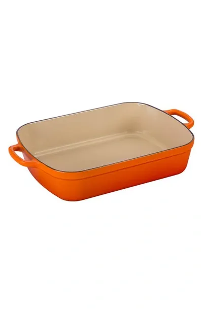 Le Creuset Signature 5.25-Quart Cast Iron Rectangular Roaster - Flame