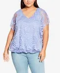 AVENUE Women's Plus Size TOP Elora Burnout