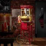 Olde Midway Movie Theater-Style Popcorn Machine with Cart and 10 oz Kettle, Red