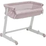 GAP babyGap Whisper Bedside Bassinet Sleeper with Breathable Mesh and Adjustable Heights - Lightweight Portable Crib - Made with Sustainable Materials, Pink Stripes