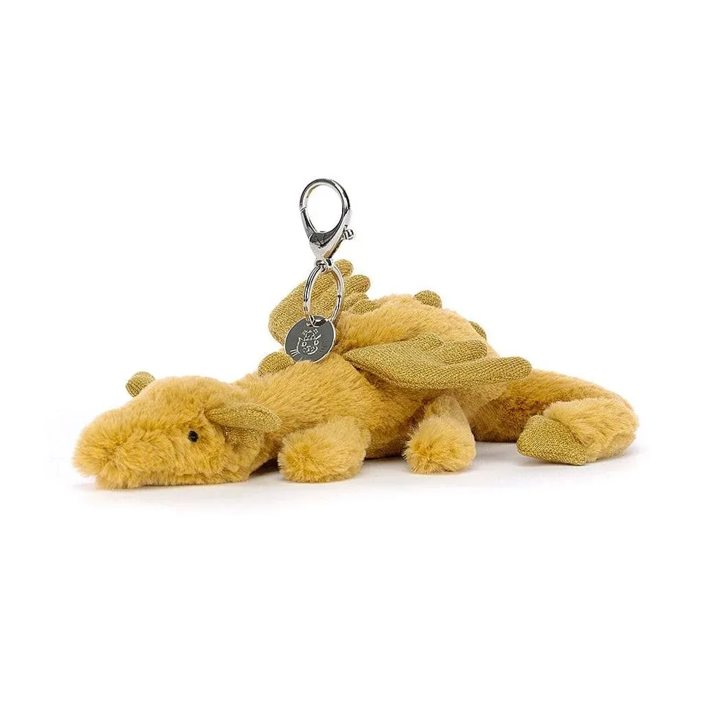 Jellycat LITTLE Golden DRAGON Bag Charm Keychain  Soft Stuffed Toy Plush NWT