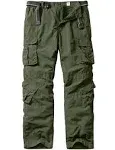 linlon Mens Outdoor Casual Quick Drying Lightweight Hiking Cargo Pants with 8 Pockets,Army Green,36