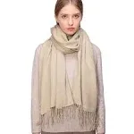 RIIQIICHY Scarfs for Women Winter Beige Pashmina Shawls and Wraps for Evening Dresses Warm Large Scarves Wedding Shawl