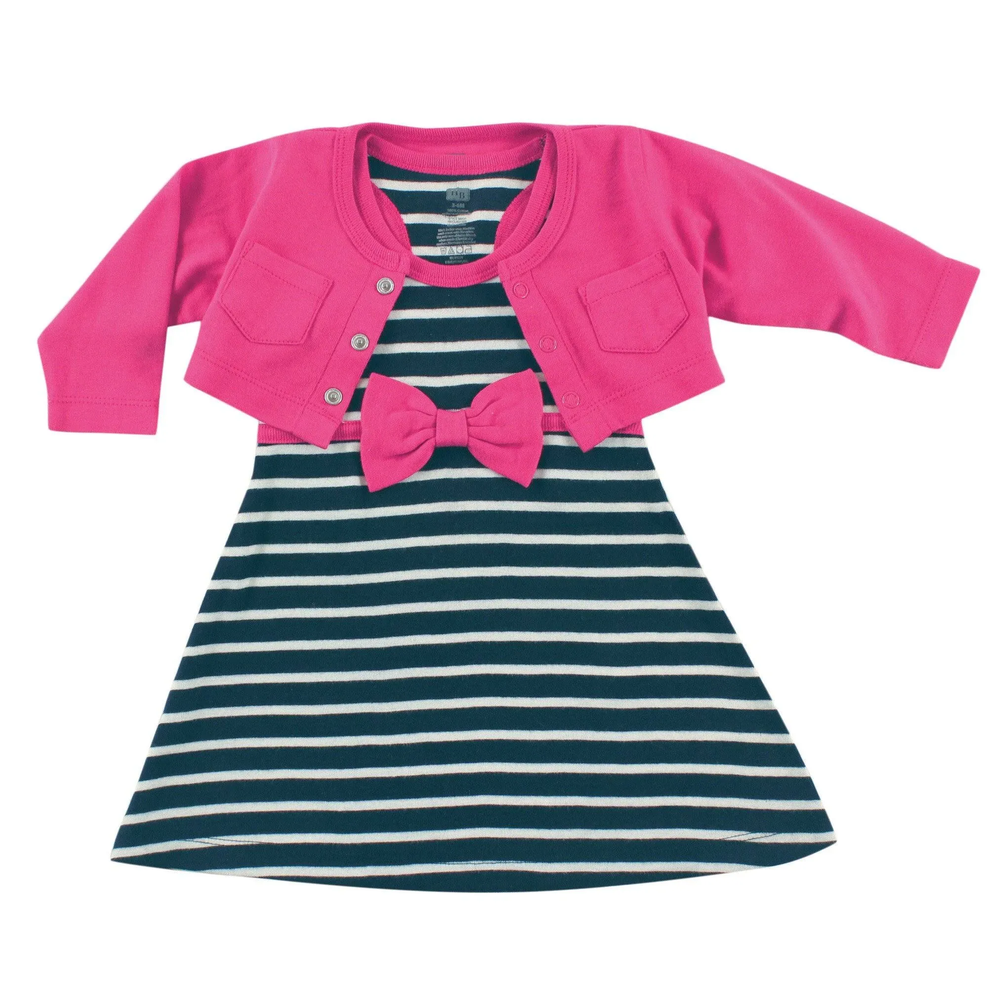 Hudson Baby Cotton Dress and Cardigan Set