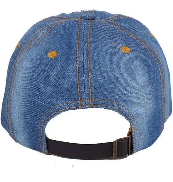 Song Qing Jean Snapback Hat Women Men Bling Cross One Size, Dark Blue 