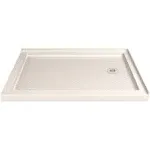 DreamLine Slimline 36 in. D x 54 in. W x 2 3/4 in. H Right Drain Double Threshold Shower Base in Biscuit