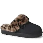 Dearfoams Women's Fireside Sydney Shearling Fur Indoor/Outdoor Scuff Slipper with Wide Widths