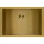 Ruvati 16 x 11 inch Brushed Gold Polished Brass Rectangular Bathroom Sink Undermount - RVH6107GG