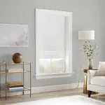 Eclipse Drew Blackout Textured Solid Cordless Roman Shade, 64" x 31" - White