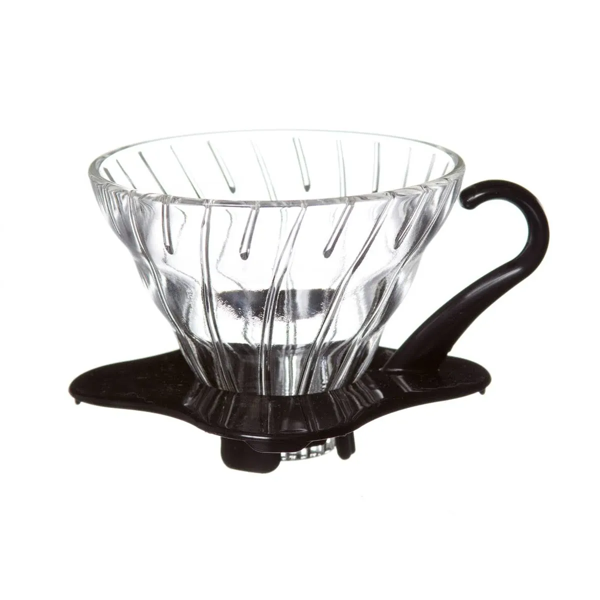 Hario V60 Glass Coffee Dripper, Size 01, Black