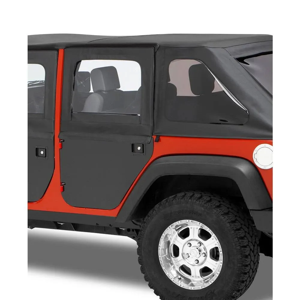 Bestop 5179935 Black Diamond 2-Piece Fabric Doors for 2007-2017 Wrangler - Rear