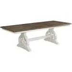 Drake Rustic White and French Oak Extendable Trestle Dining Table