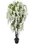 6 Feet Gorgeous and Dense Blooming Wisteria Artificial Tree, Cream White