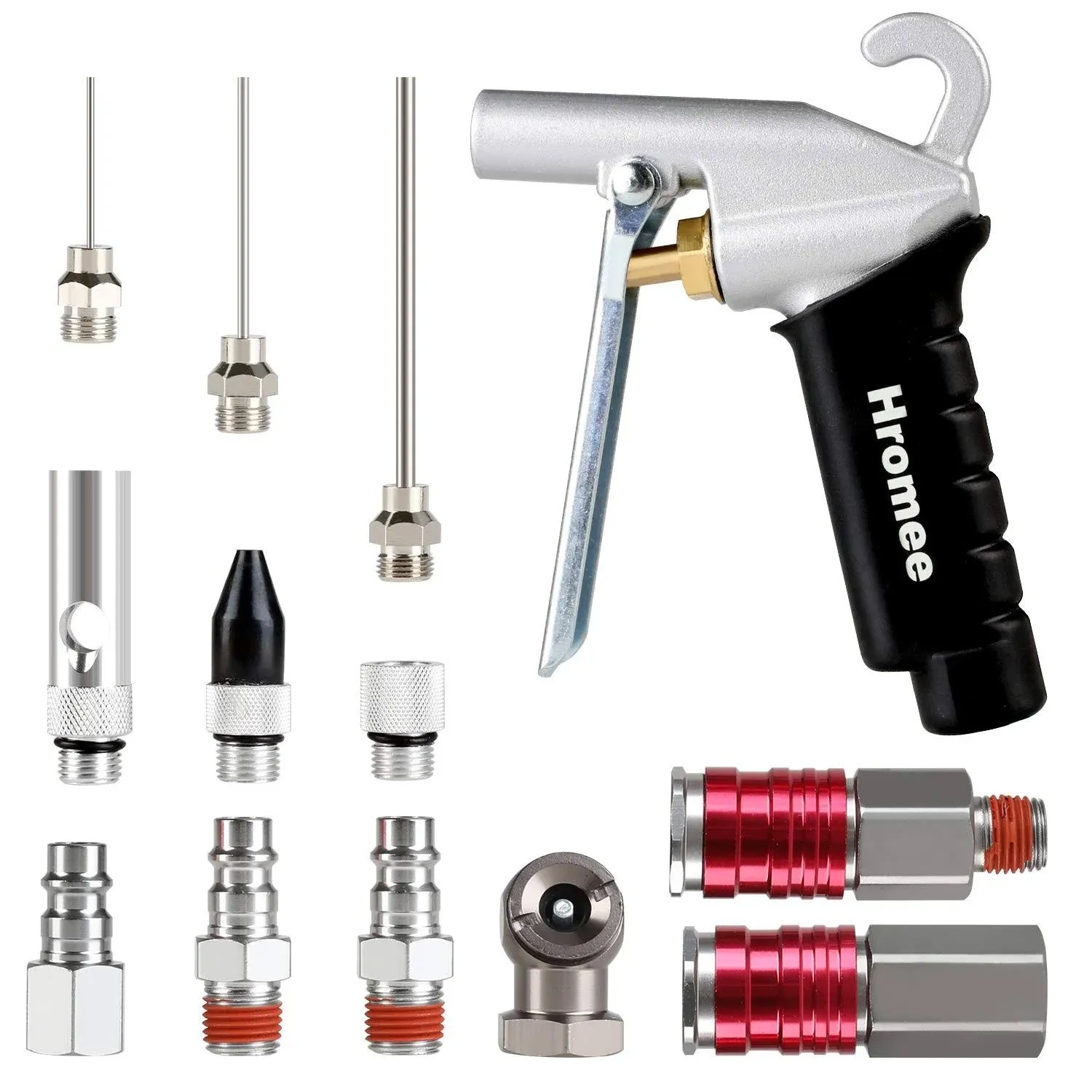 High Flow Air Blow Gun Kit With Nozzles Tips And Extensions 13 Pieces Air Compre