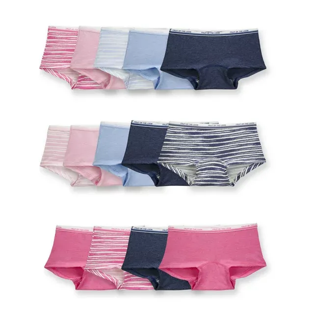 Fruit of the Loom Girls' Cotton Boyshort Underwear