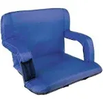 Blue Wide Stadium Seat Chair-Bleacher Cushion, Armrests, 6 Reclining Positions