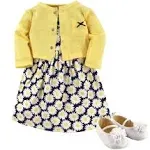 Hudson Baby Cotton Dress, Cardigan and Shoe Set 9-12 Months