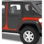 Bestop 5179935 Black Diamond 2-Piece Fabric Doors for 2007-2017 Wrangler - Rear