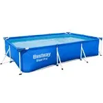 Bestway Steel Pro 9' 10" x 6' 7" x 26" Rectangular Above Ground Pool Set with 827 Gallon Capacity, DuraPlus Liner, and Flowclear 330 GPH Filter Pump