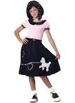 Girls 50S Hop With Poodle Skirt Halloween Costume Kids Children