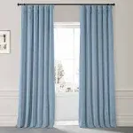 Half Price Drapes Blue Signature Plush Velvet Hotel Blackout Curtain