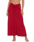 HDE Womens Ruched Cover Up Skirt Convertible Dress Swimsuit Coverup Red L, Women's, Size: Large