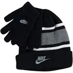 Nike Knit Beanie &amp; Glove Set Black/Grey/Whi<wbr/>te Youth OSFM