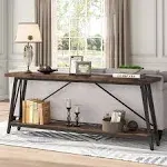 Tribesigns 70.9" Extra Long Sofa Table Behind Couch, Industrial Entry Console Table - Dark Brown