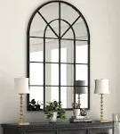 Arched Wall Mirror Wall Decorative Mirror, Iron Framed Window Pane Mirror,30&#034; x