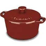 Cuisinart 3-Quart Cast Iron Round Casserole Red