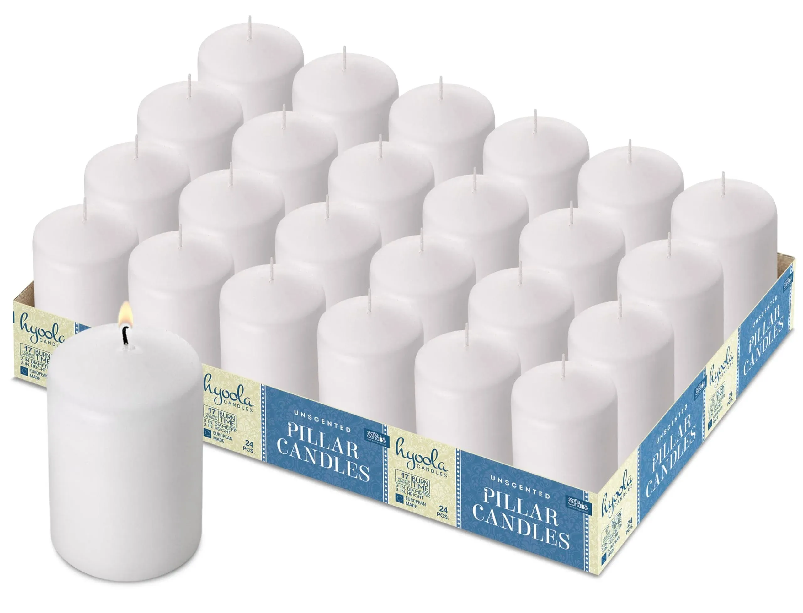 Hyoola White Pillar Candles