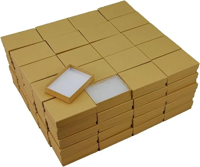 JewelrySupply Kraft Cotton Filled Jewelry Box #32 (Case of 100)