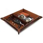 Leather Tray Organizer - Practical Storage Box for Wallets, Watches, Keys, Co...