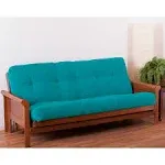 Blazing Needles 8 in. Renewal Twill Full Size Futon Mattress, Aqua Blue