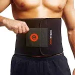 Waist Trimmer Belt for Stomach and Back Lumbar Support, Large: 9&#034; x 46&#034; - Red