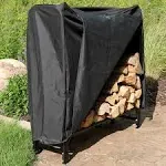 Heavy-Duty Steel Firewood Log Rack Holder and Weather-Resistant Polyes