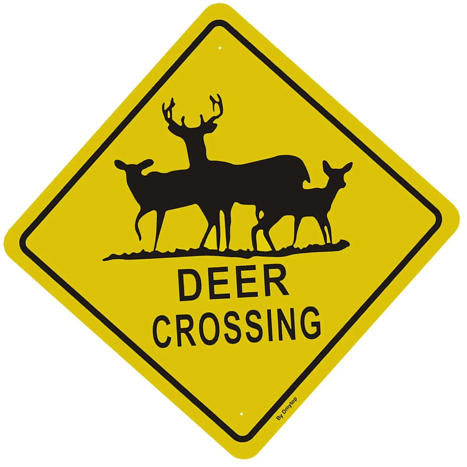 "Deer Xing" Crossing Sign, Animal Deer Crossing Aluminum Reflective Metal Sign, 12 x 12 Inches Rust Free Aluminum, Weather Fade Resistant Easy Mounting Outdoor Indoor Use