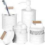 4 Piece White Bathroom Accessory Set