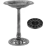 Pedestal Bird Bath 28&#034; Height Outdoor Garden Decor Vintage Yard Art Birdbath