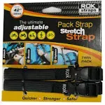 ROK Straps Adj. 12-42 X 5/8&#034; Stretch in Black-2 in A Pack