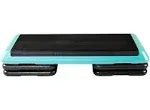 The Step (Made in USA) Original Aerobic Platform – Health Club Size – With Four Original Risers (Teal Platform with Black Risers), One Size