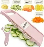 Mandoline Slicer for Kitchen Slicer Vegetable Cutter 5 In 1 Veggie Slicer Potato Slicer waffle fry cutter Hot Swap Mandolin with Peeler for Vegetables Carrot Shredder Cucumber Slicer