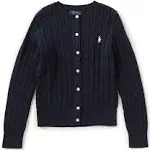 Polo Ralph Lauren Big Girls Cable-Knit Cotton Cardigan - Hunter Navy