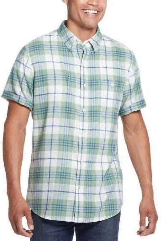 Weatherproof Men&#039;s Washable Linen Woven Short Sleeve Shirt *CHOOSE SIZE &amp; COLOR*