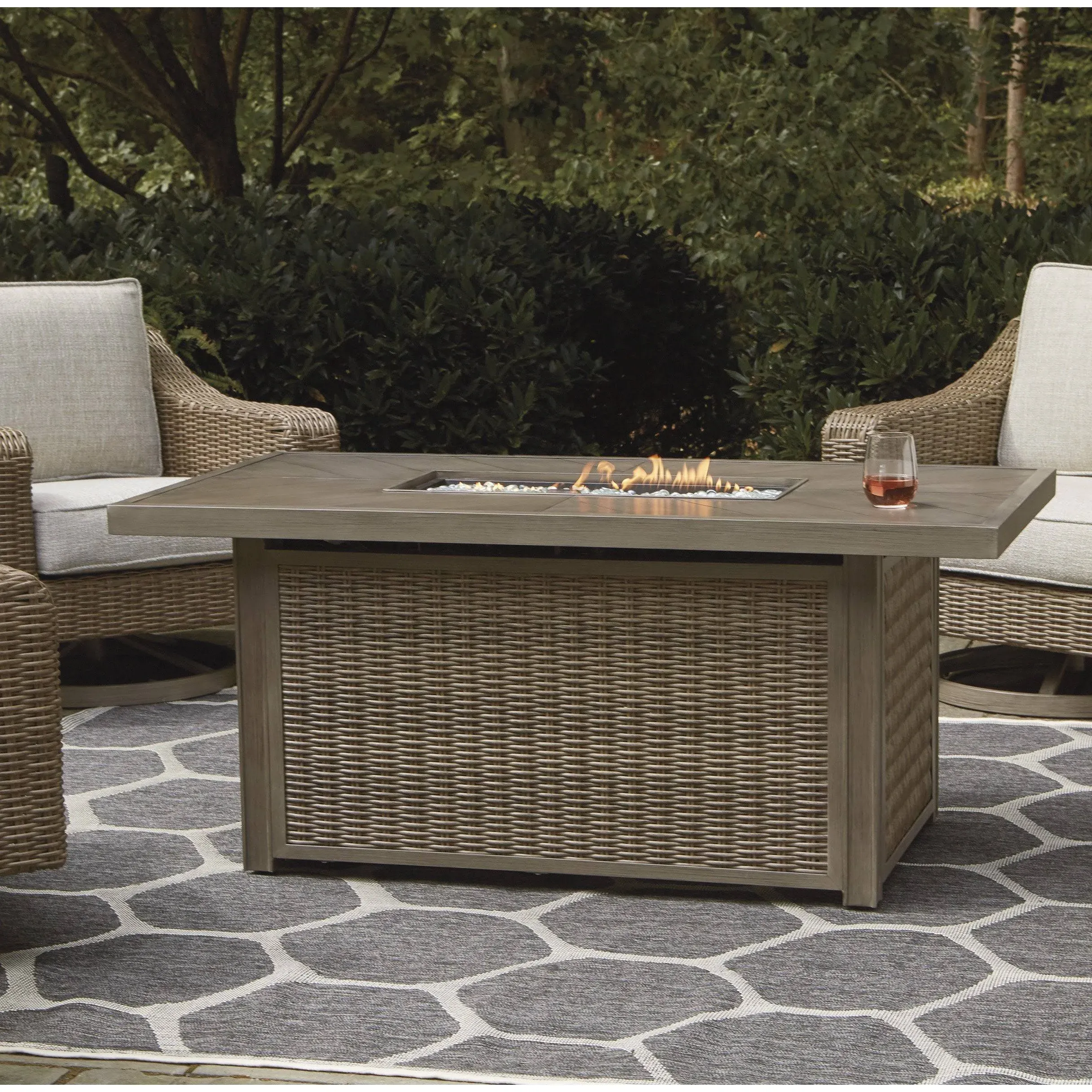 Ashley Beachcroft Rectangular Fire Pit Table