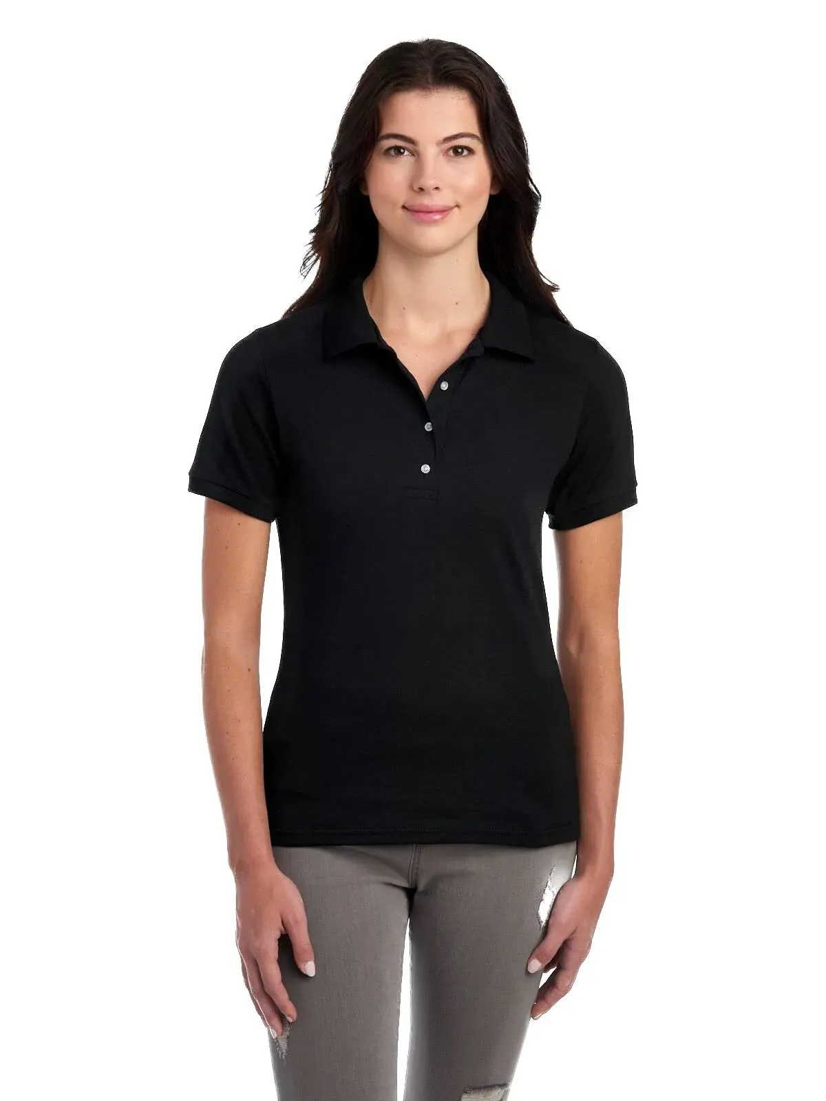 Jerzees 437W - Ladies SpotShield Jersey Polo Black - L