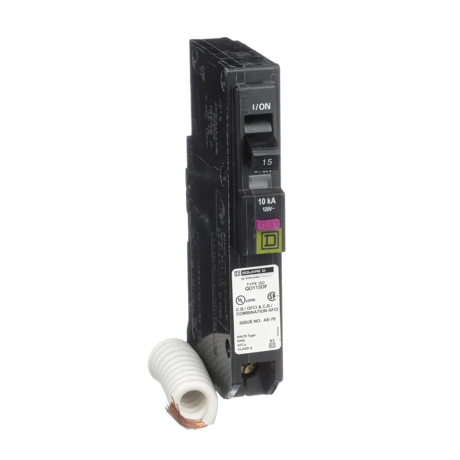 Square D by Schneider Electric QO115DFC - Interruptor de circuito (monopolo doble ...